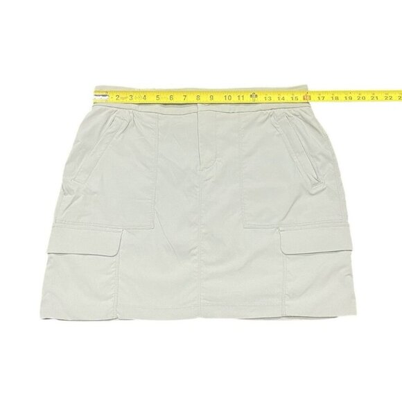 Athleta Trekkie Cargo Skort Women's 10 Gray Ripstop Zip Pockets Stretch Skirt - Picture 4 of 8